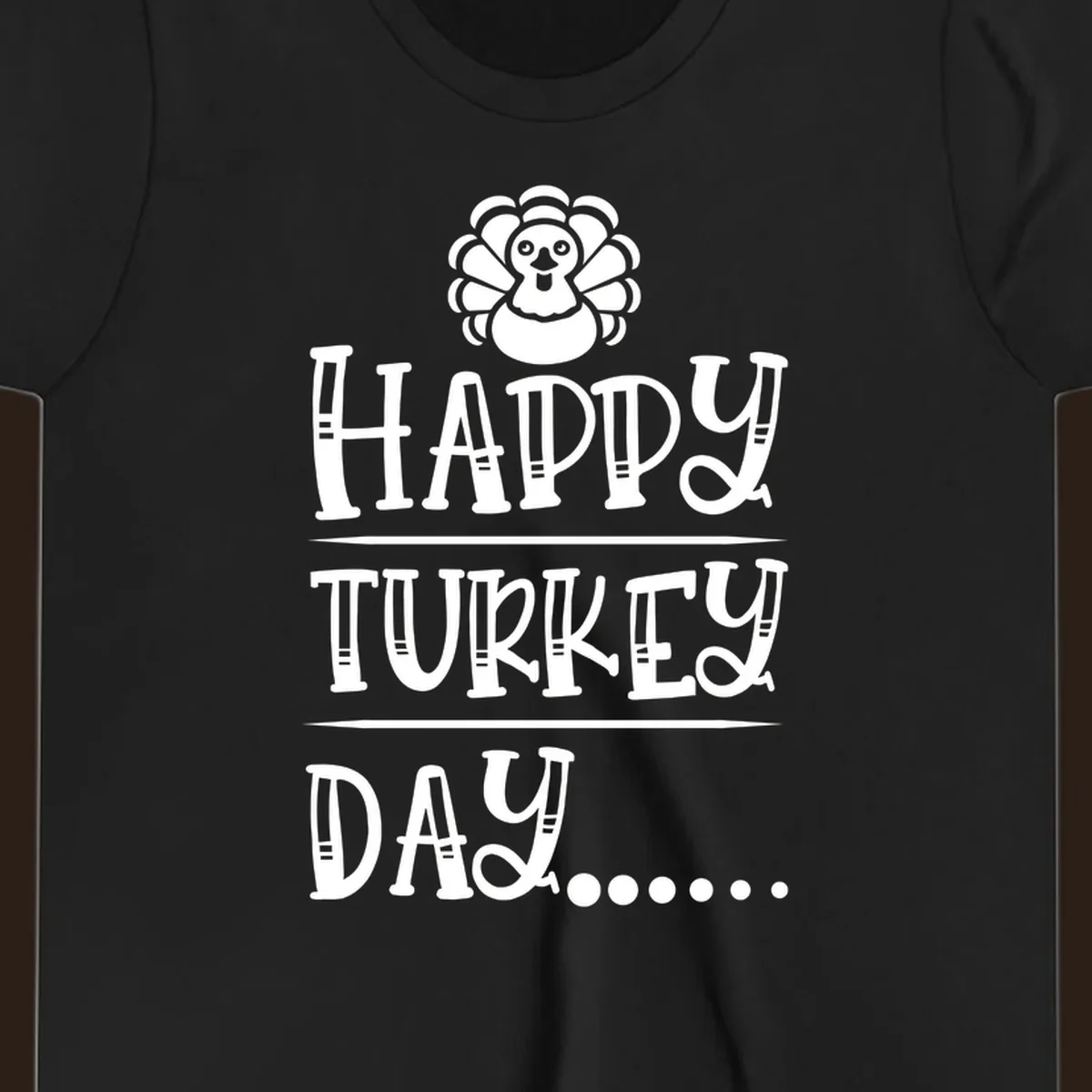 Happy Turkey Day cartoon turkey illustration and text.