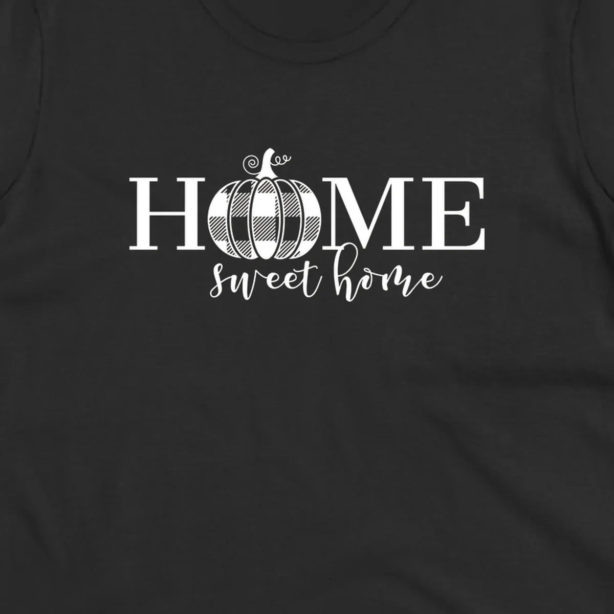 Home Sweet Home buffalo plaid pumpkin design