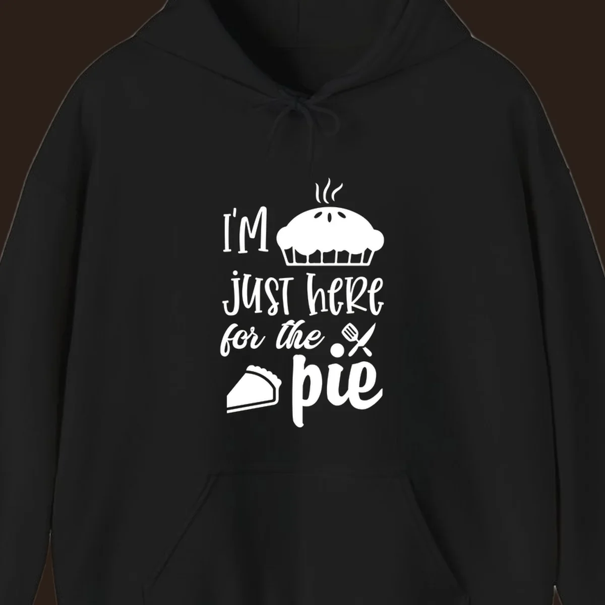 Just here for pie phrase with pie illustrations for Thanksgiving shirt