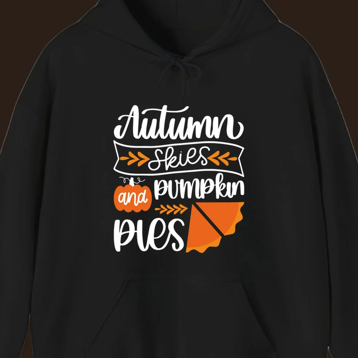 Autumn skies and pumpkin pies text and illustrations for fall season
