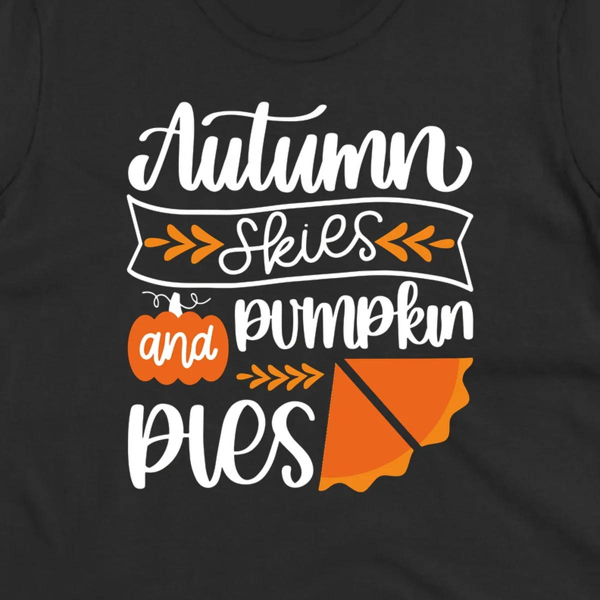Autumn skies and pumpkin pies text and illustrations for fall season