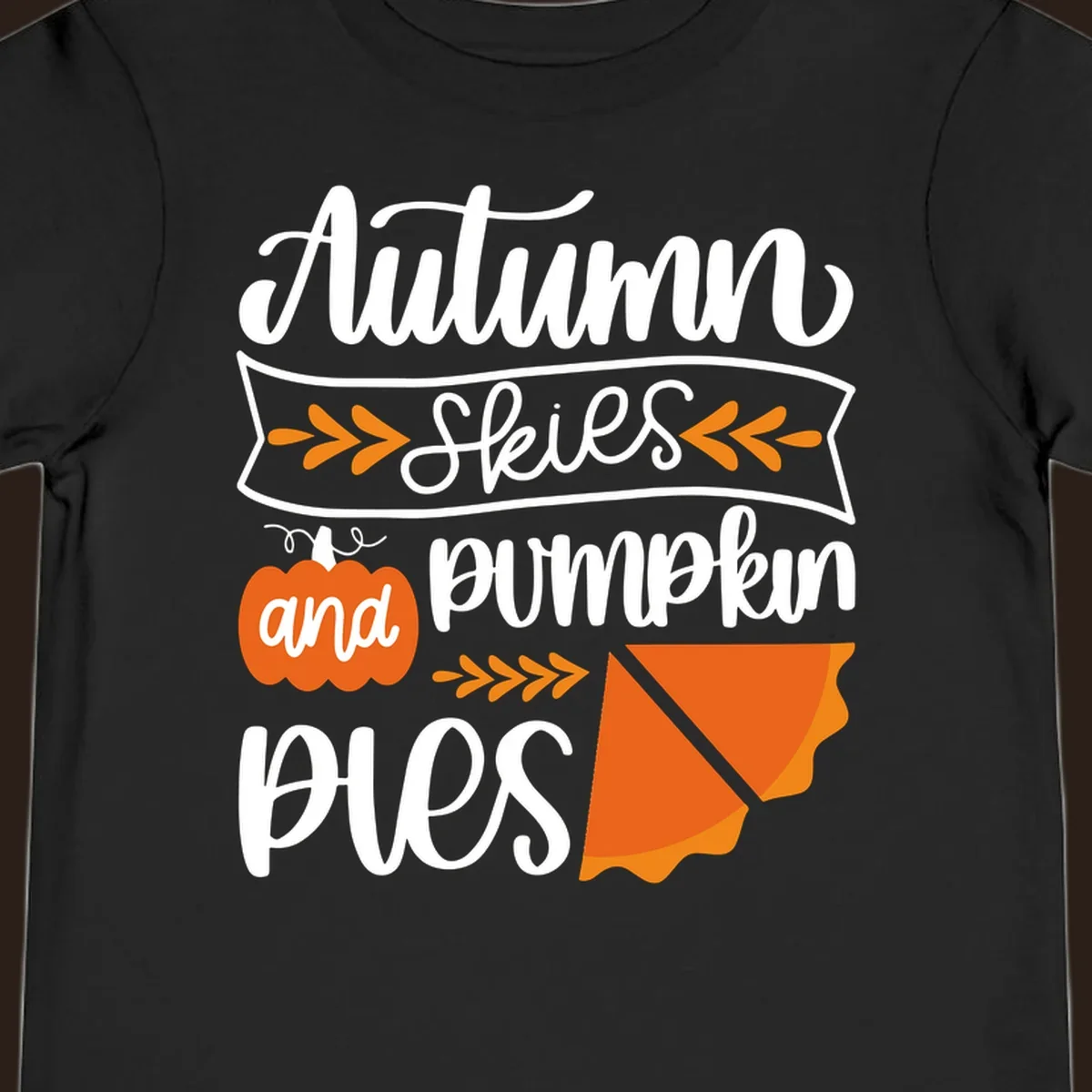 Autumn skies and pumpkin pies text and illustrations for fall season