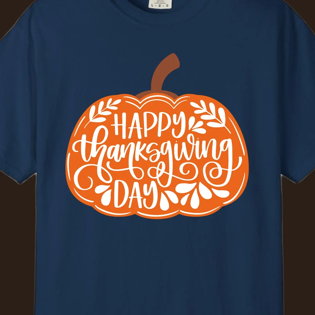 Thanksgiving pumpkin with "Happy Thanksgiving Day" text, part of the thanksgiving-pumpkin-text design.