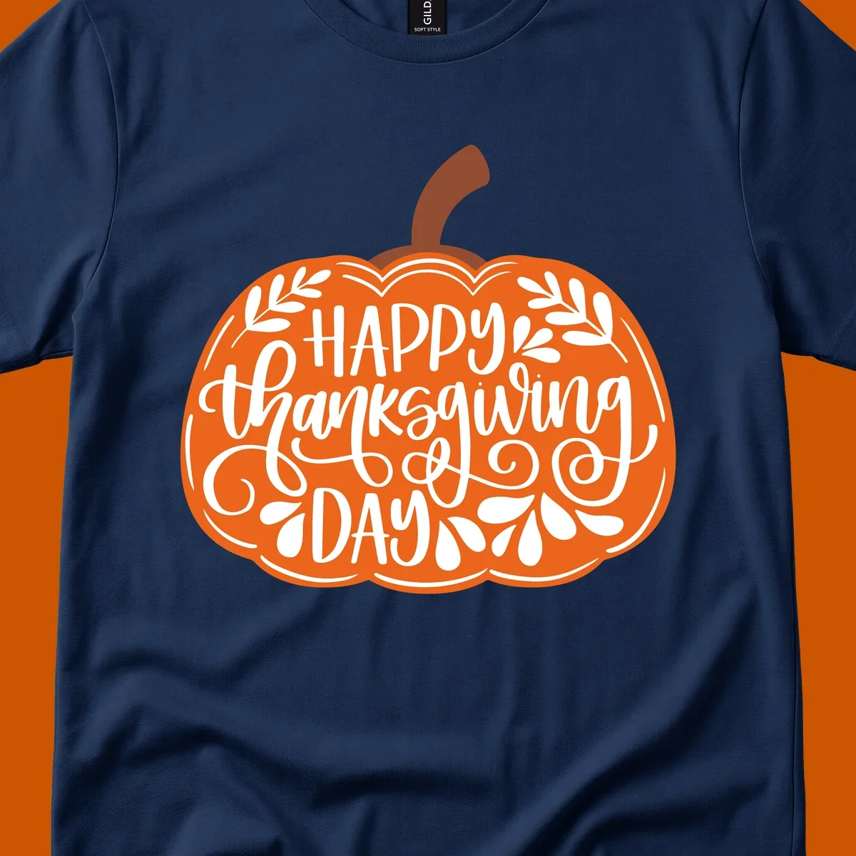 Thanksgiving pumpkin with "Happy Thanksgiving Day" text, part of the thanksgiving-pumpkin-text design.