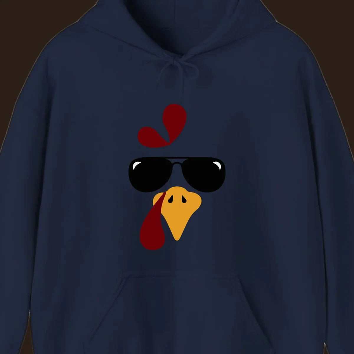 Cool turkey face wearing sunglasses graphic for Thanksgiving shirt.