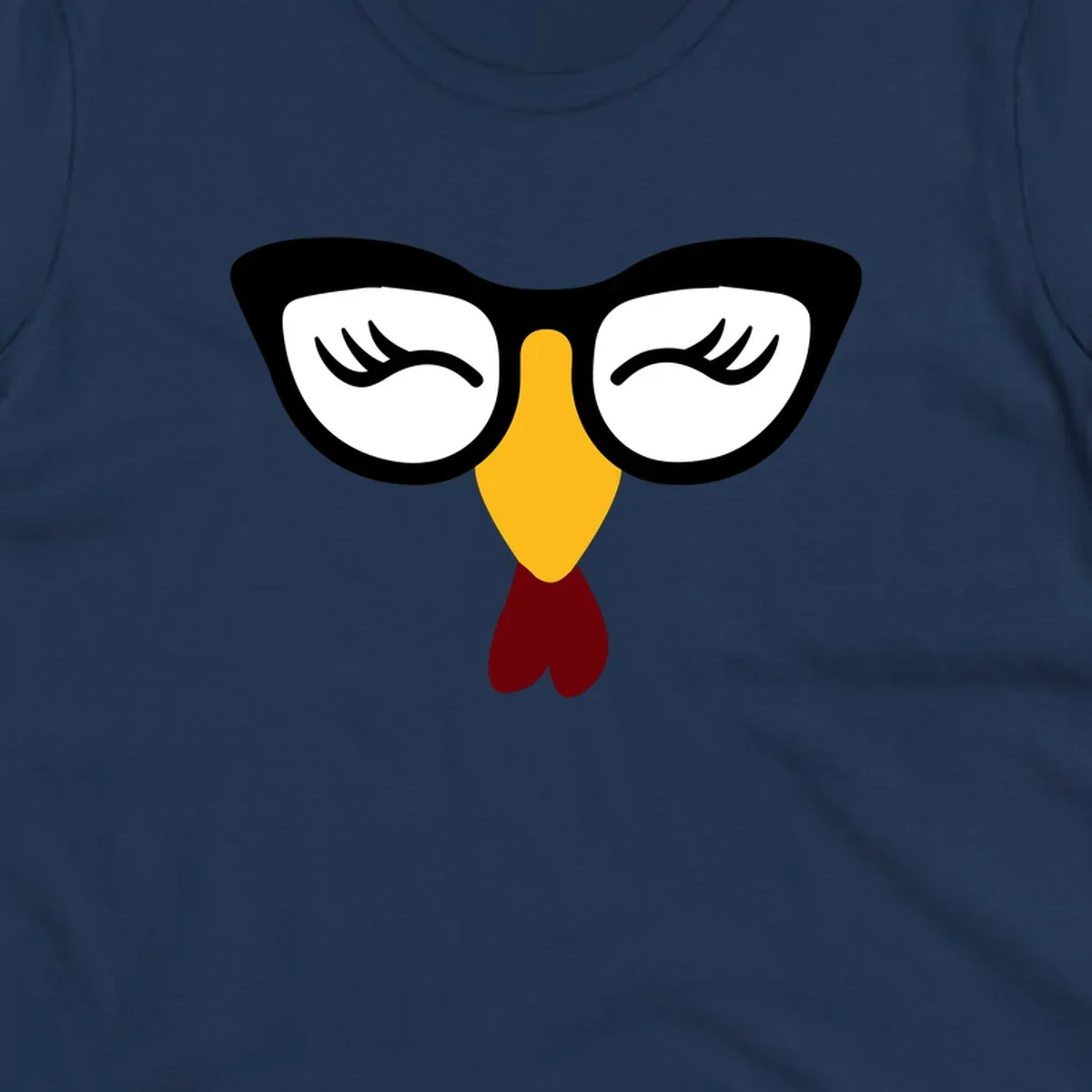 Nerdy turkey face with glasses illustration for Thanksgiving.