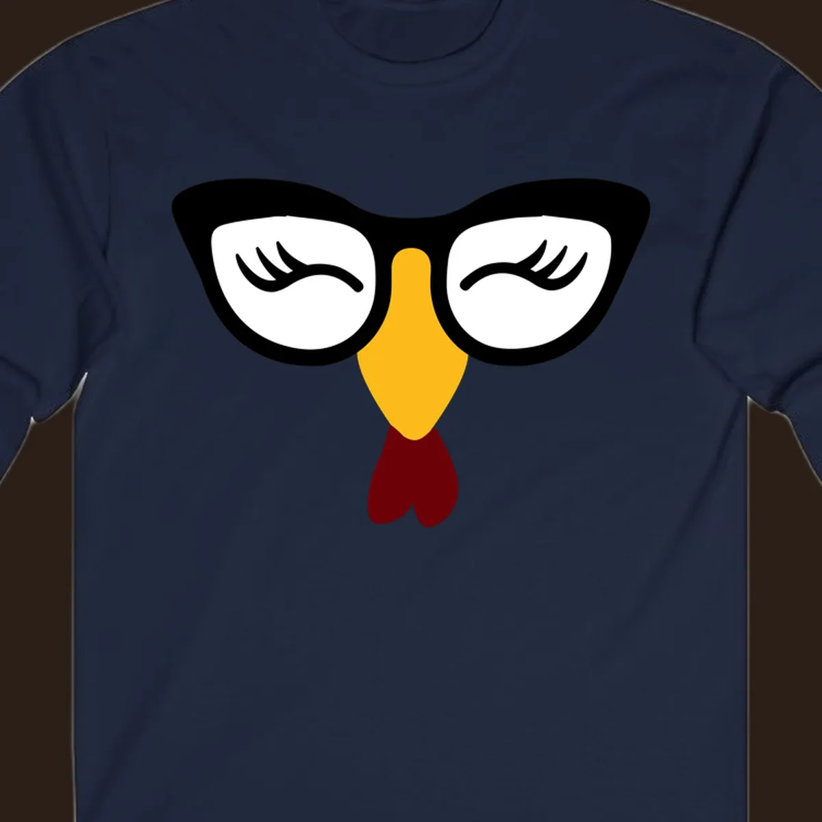 Nerdy turkey face with glasses illustration for Thanksgiving.