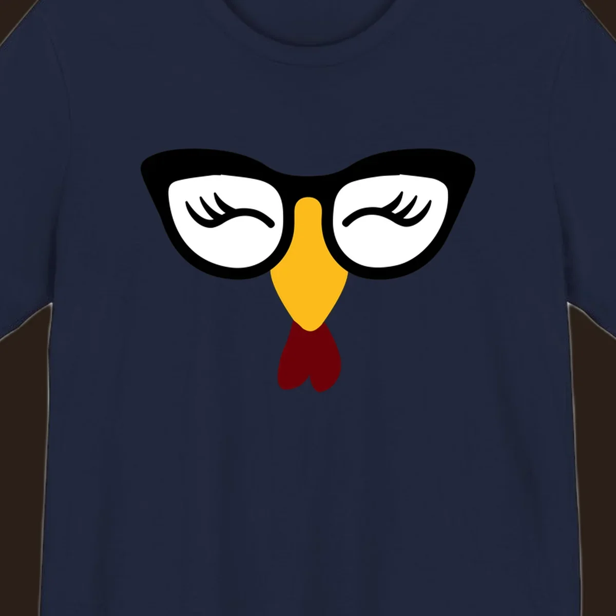 Nerdy turkey face with glasses illustration for Thanksgiving.