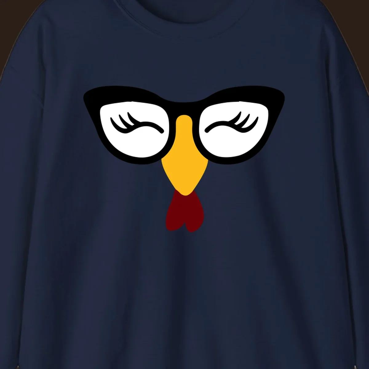 Nerdy turkey face with glasses illustration for Thanksgiving.