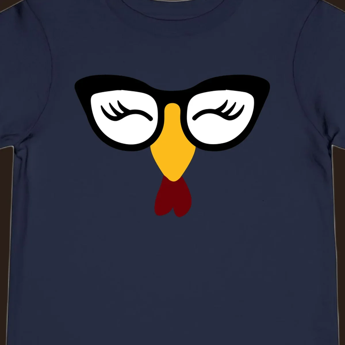 Nerdy turkey face with glasses illustration for Thanksgiving.