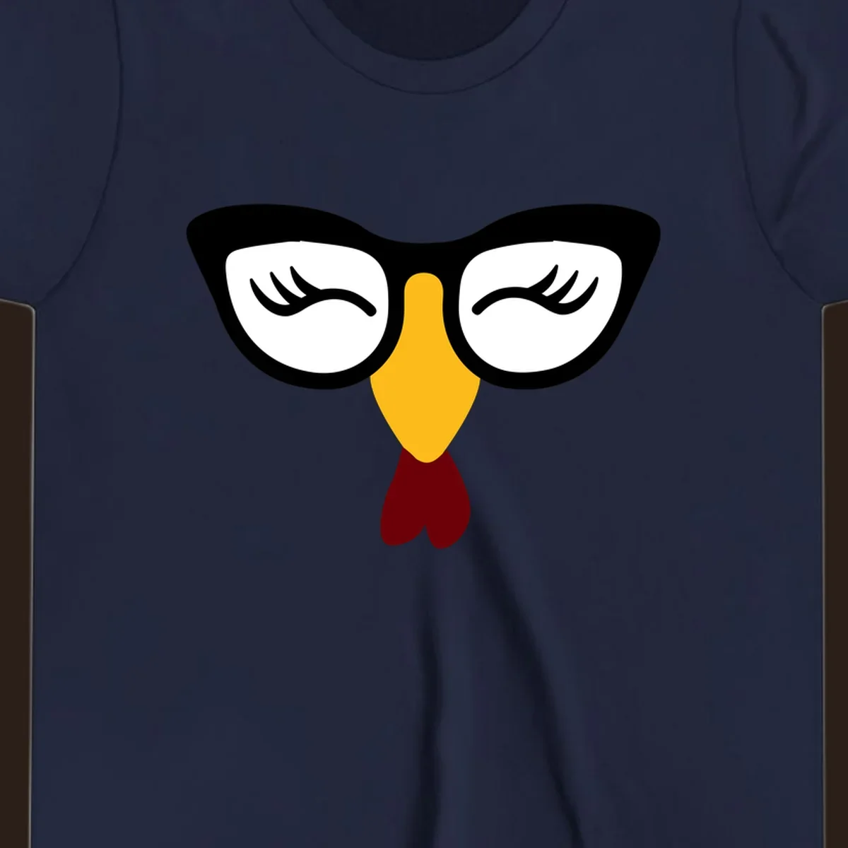 Nerdy turkey face with glasses illustration for Thanksgiving.