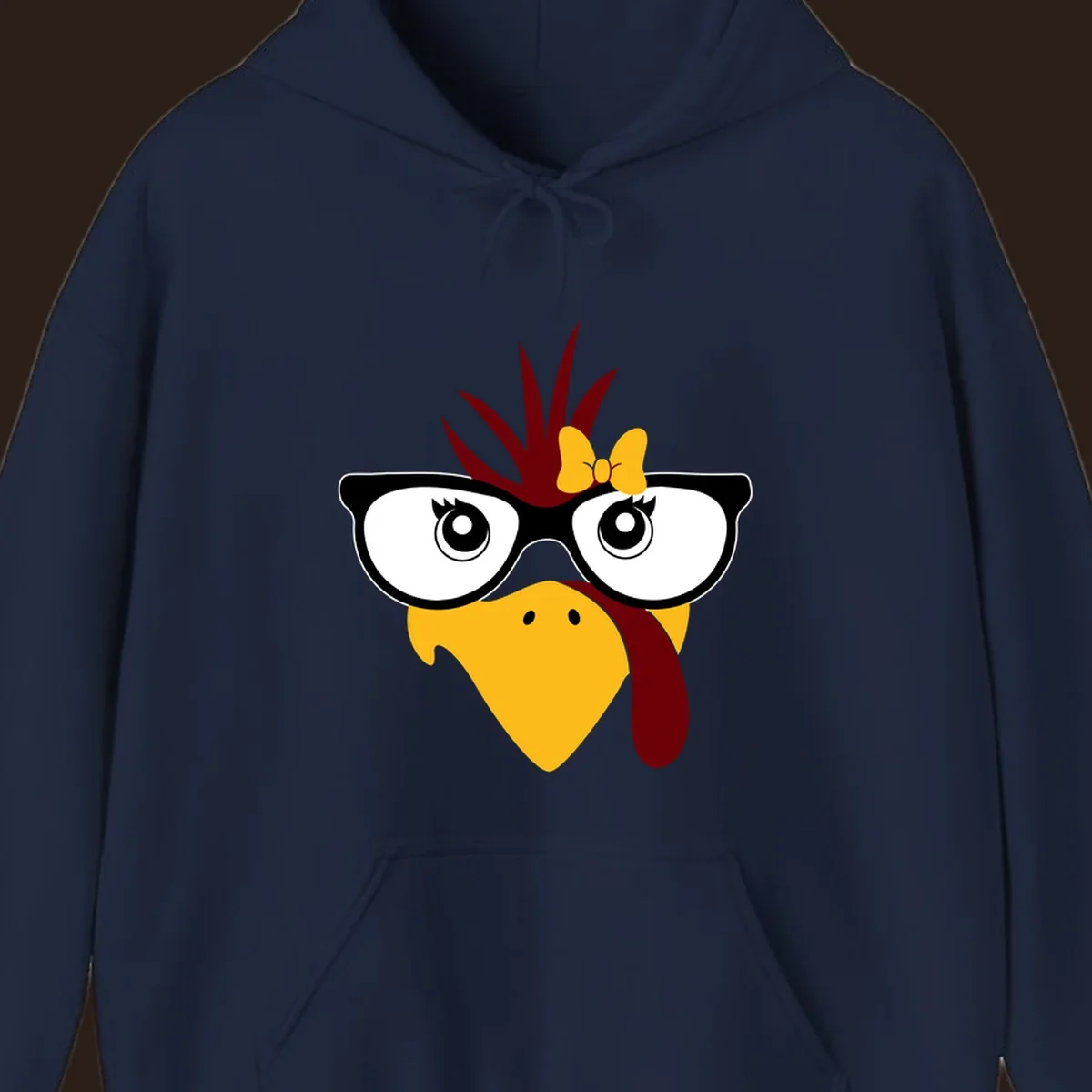 Nerd turkey with glasses and bow illustration.