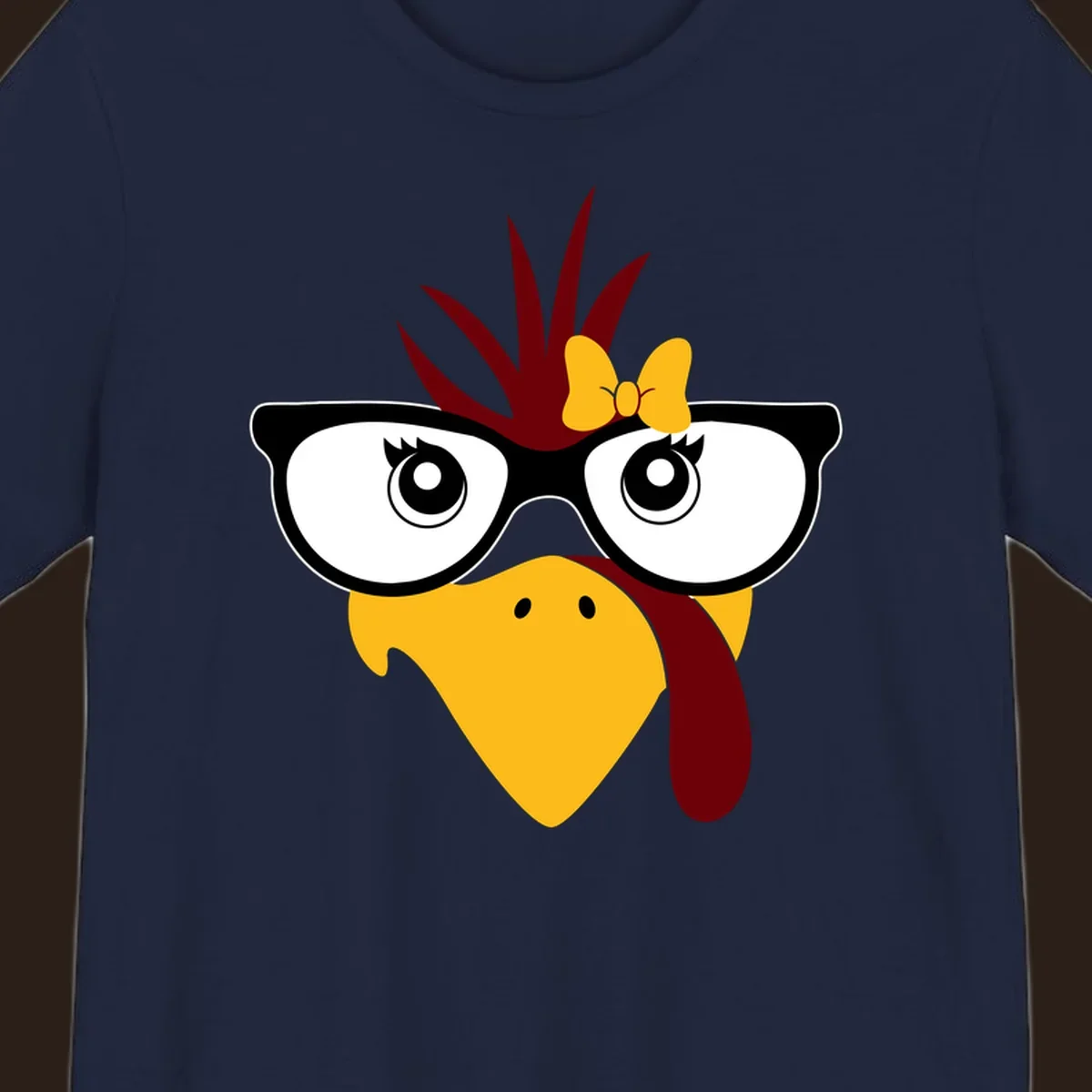 Nerd turkey with glasses and bow illustration.