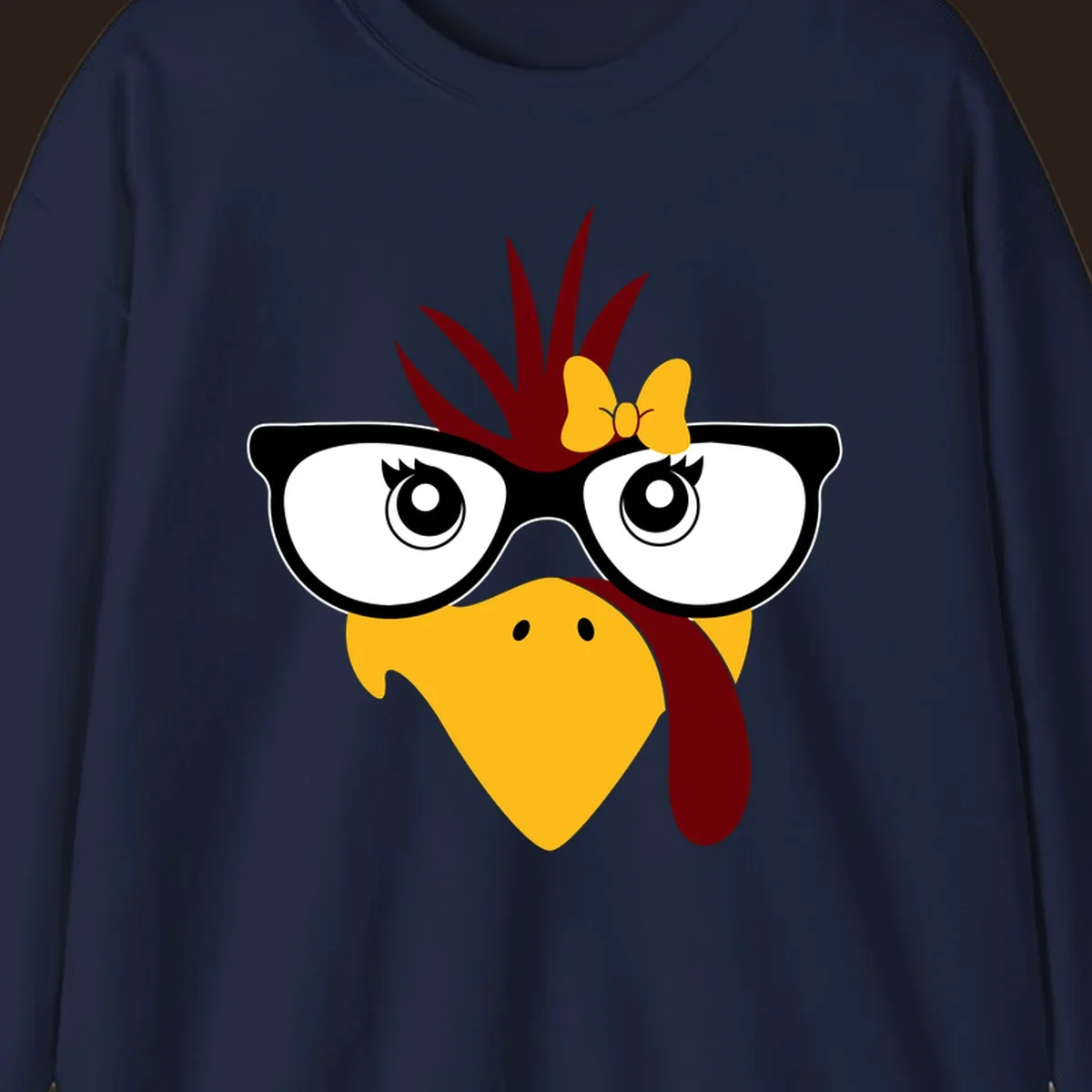 Nerd turkey with glasses and bow illustration.