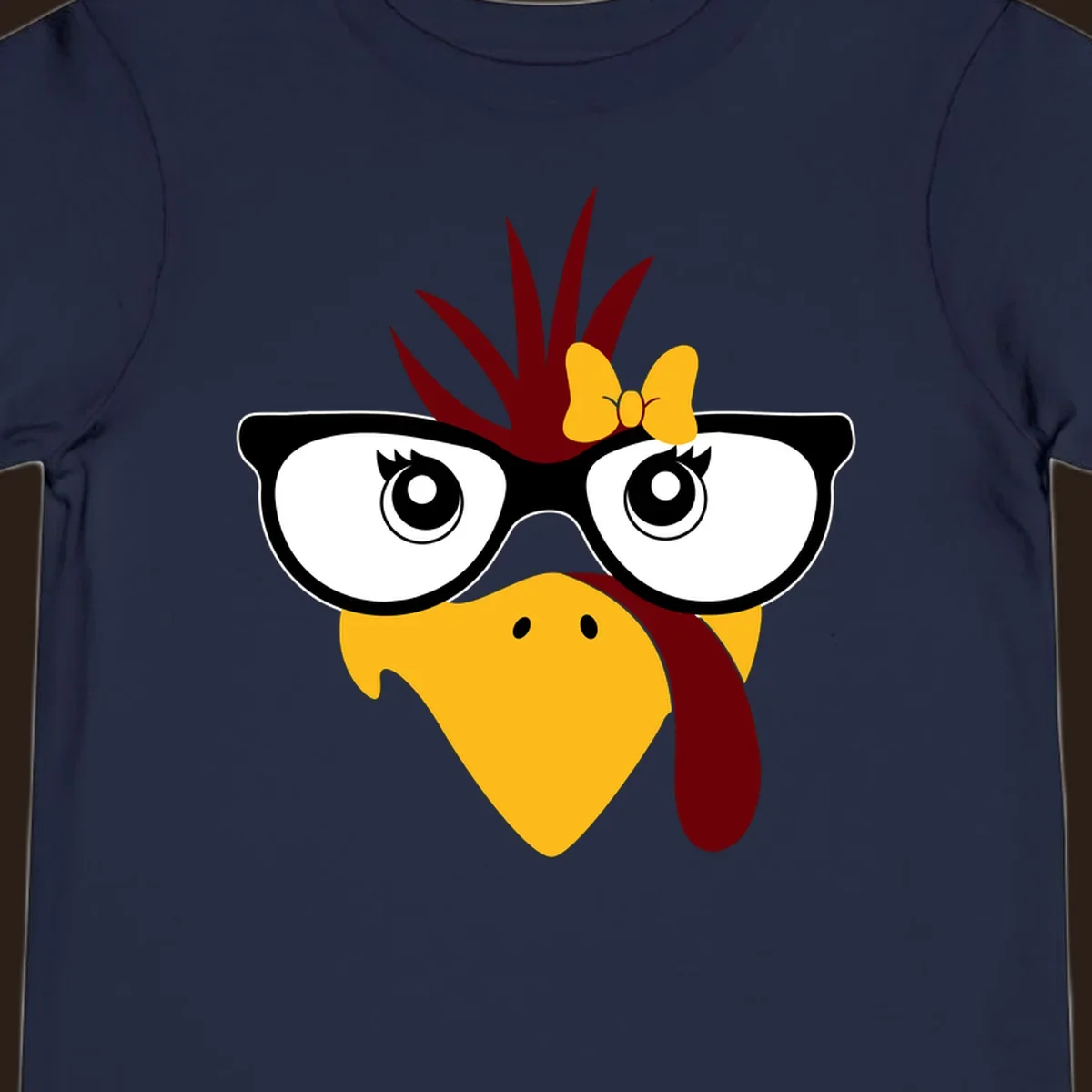 Nerd turkey with glasses and bow illustration.