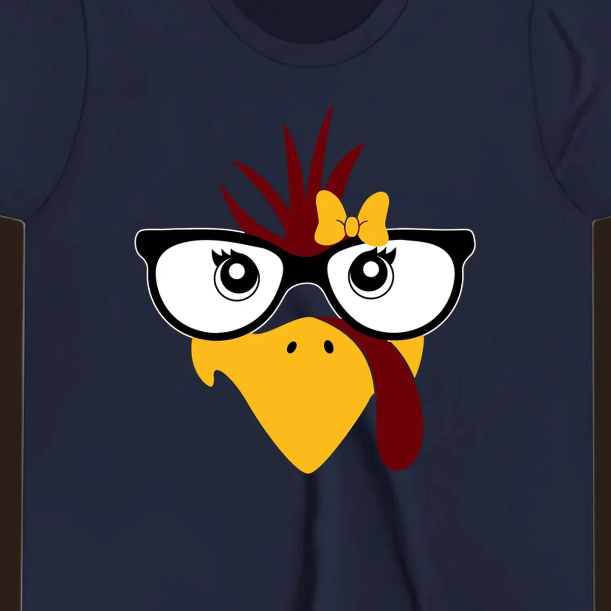 Nerd turkey with glasses and bow illustration.