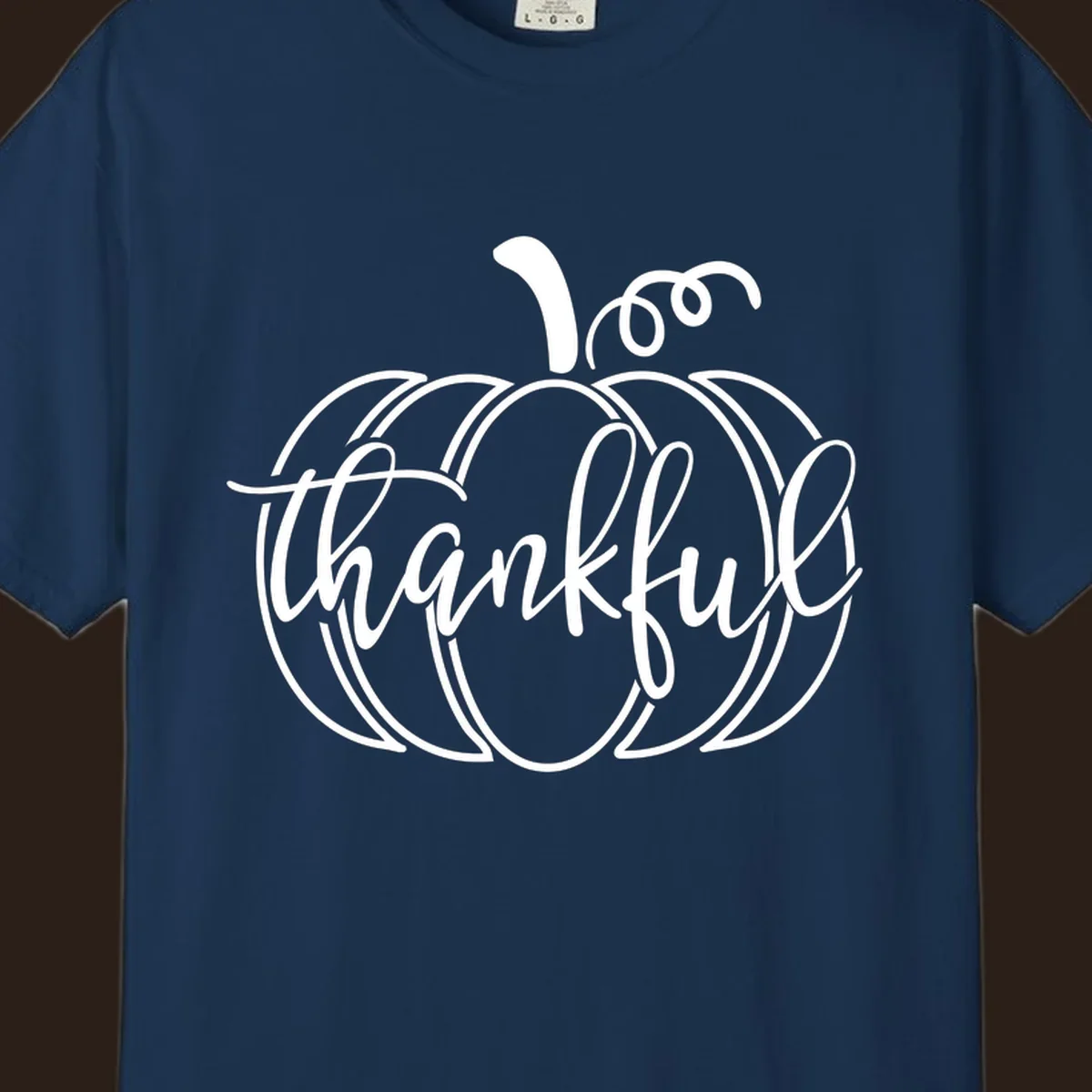 Thankful pumpkin script design for Thanksgiving shirts
