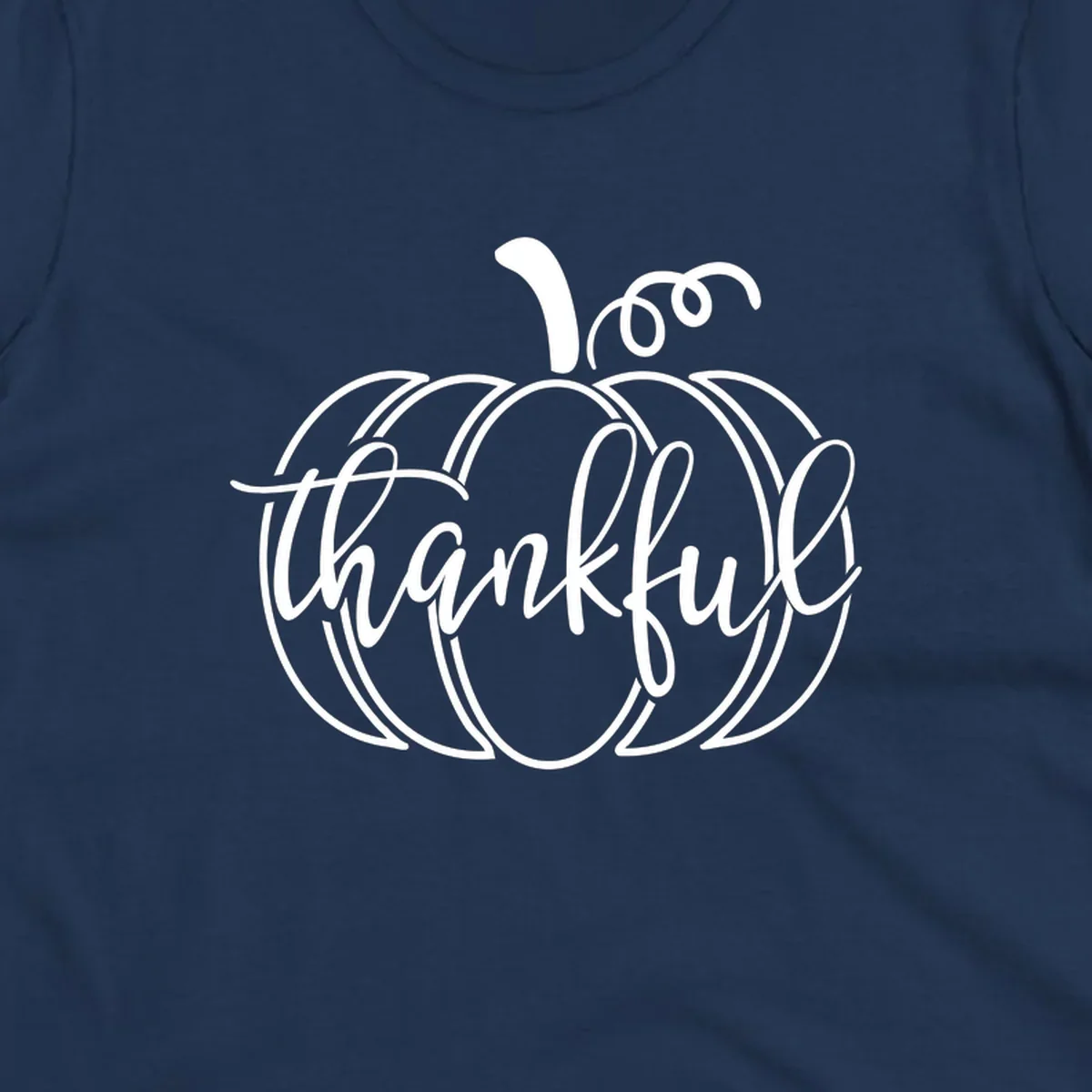 Thankful pumpkin script design for Thanksgiving shirts