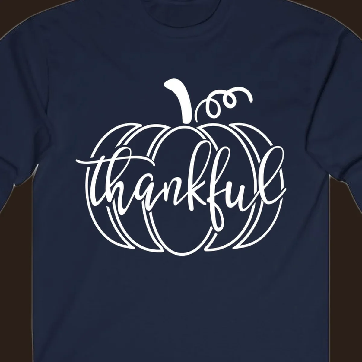 Thankful pumpkin script design for Thanksgiving shirts