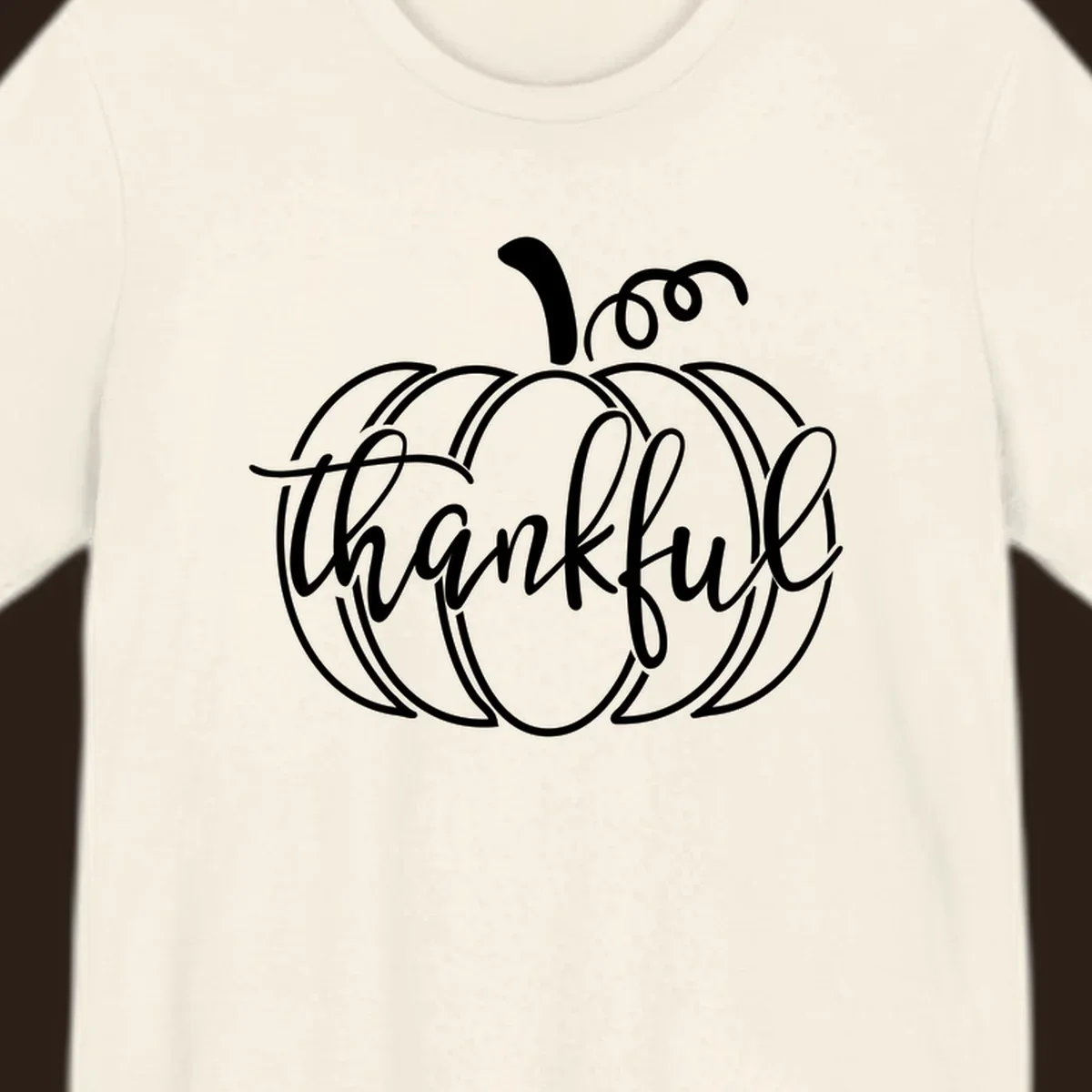 Thankful pumpkin script design for Thanksgiving shirts