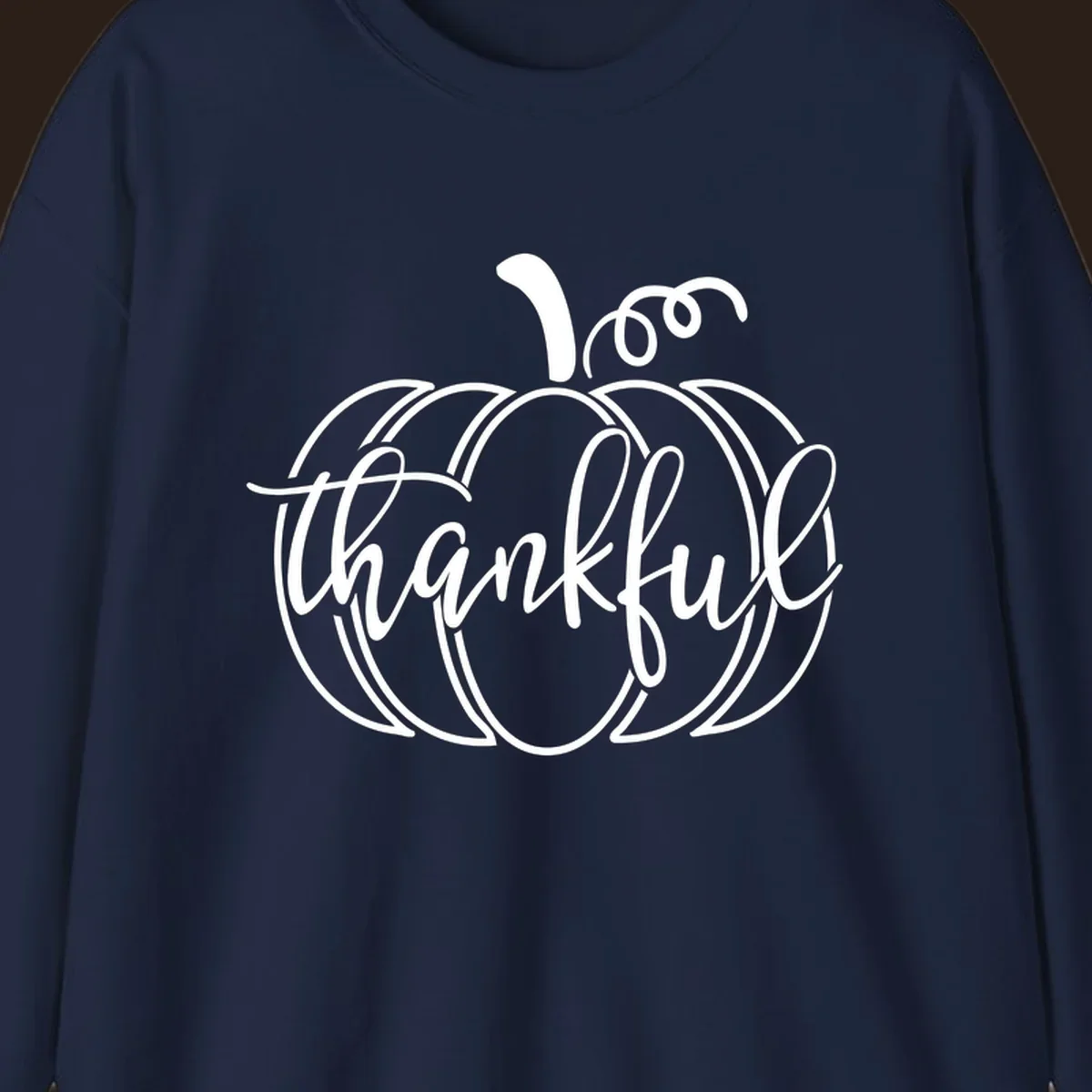 Thankful pumpkin script design for Thanksgiving shirts