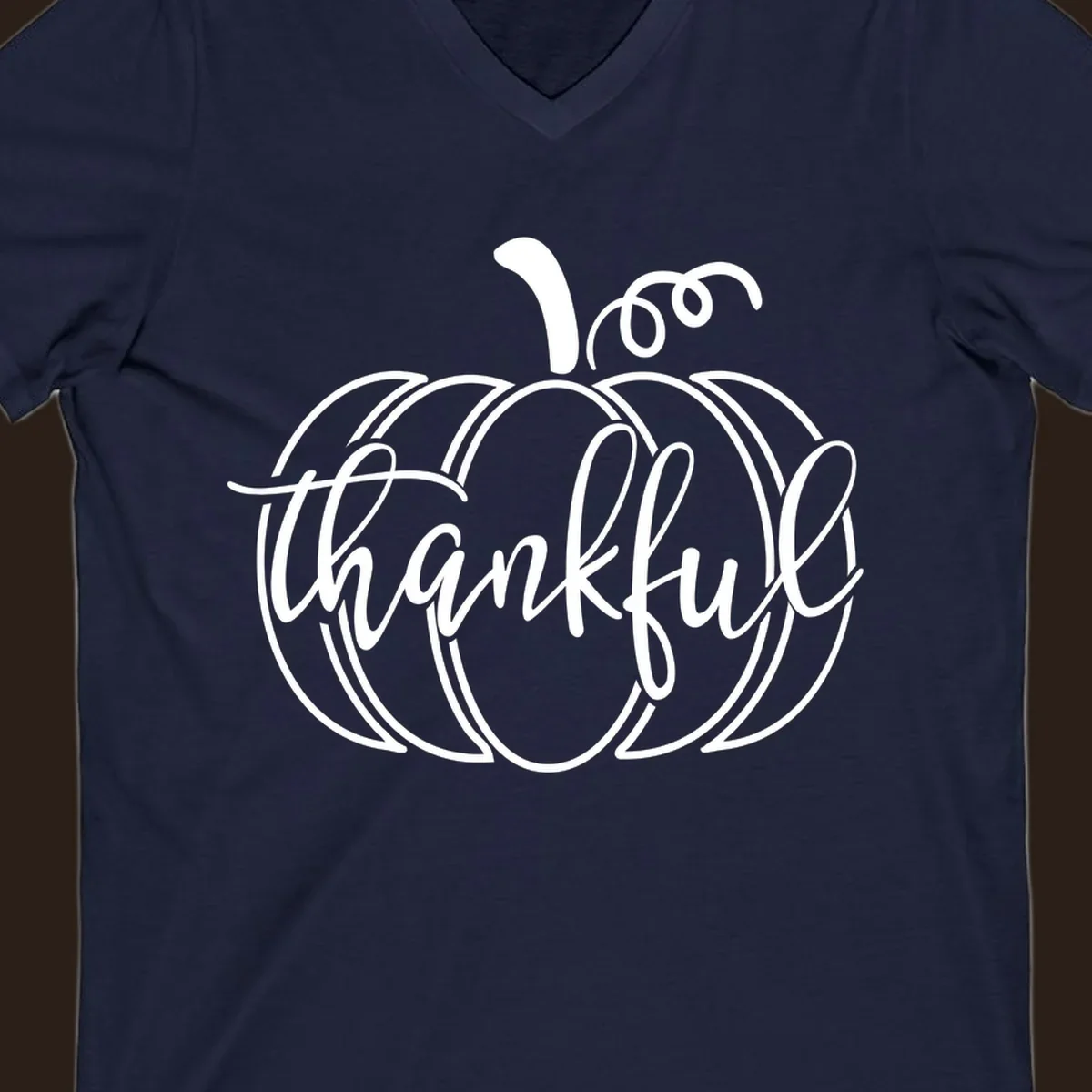 Thankful pumpkin script design for Thanksgiving shirts