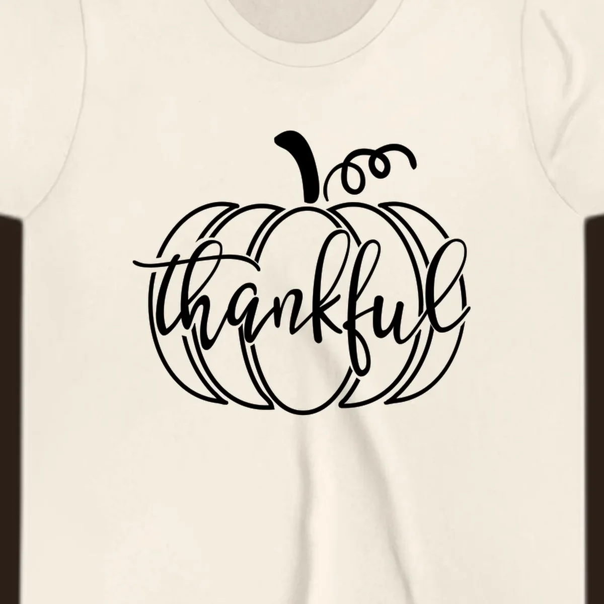 Thankful pumpkin script design for Thanksgiving shirts