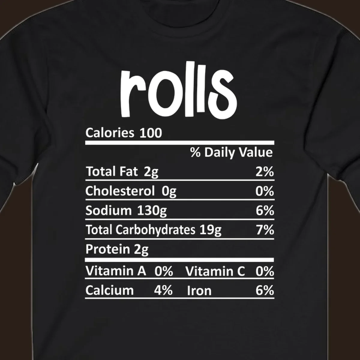rolls nutrition facts label design