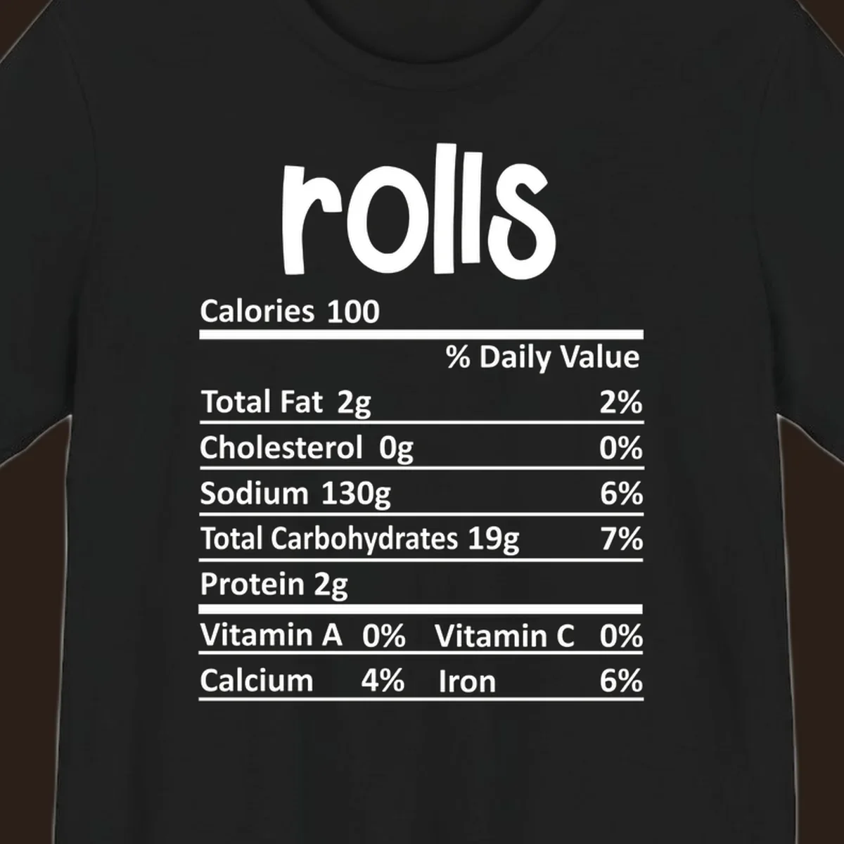 rolls nutrition facts label design