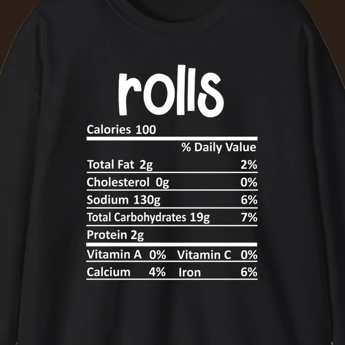rolls nutrition facts label design