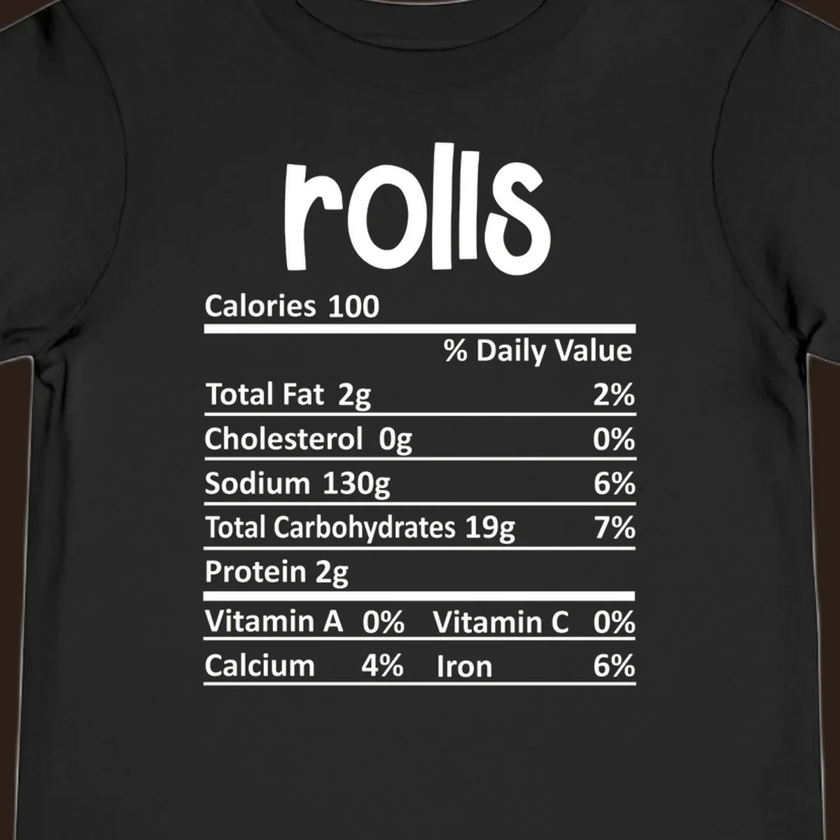 rolls nutrition facts label design