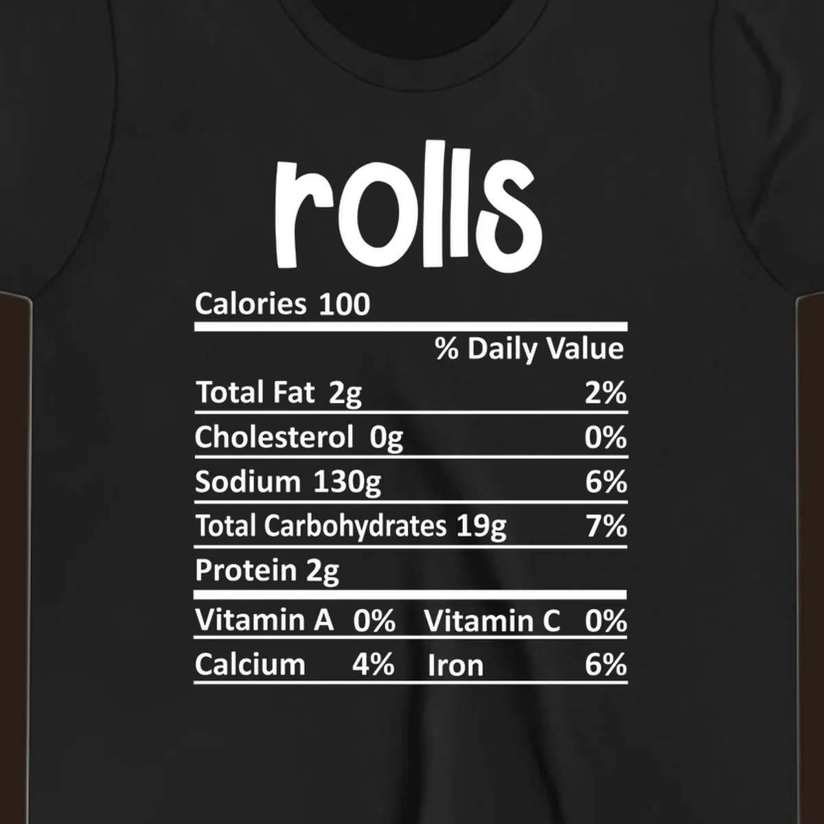 rolls nutrition facts label design