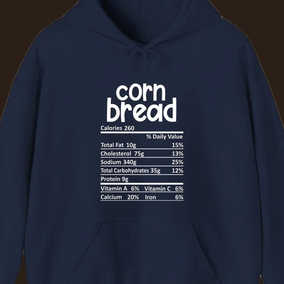 Corn bread nutrition facts label design