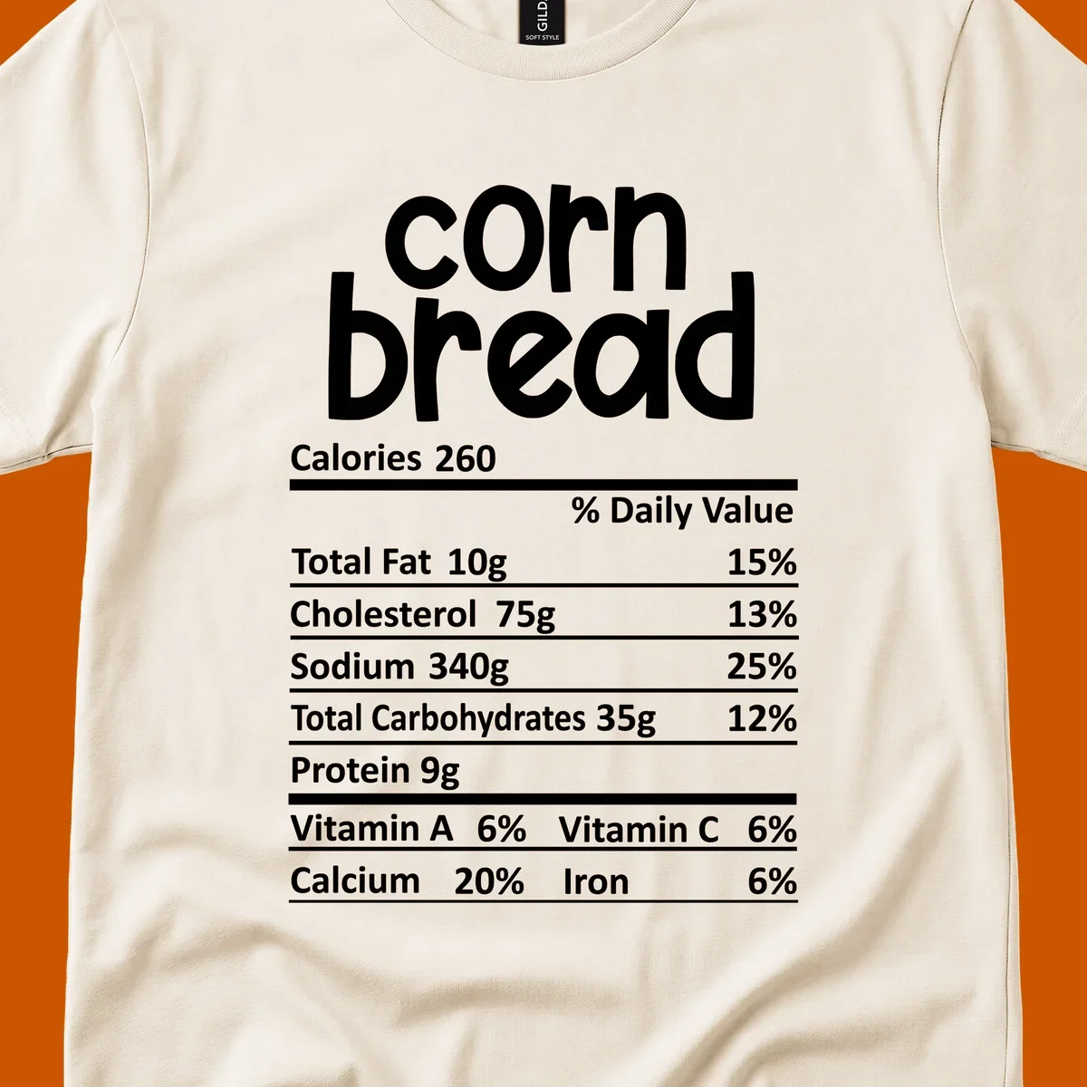 Corn bread nutrition facts label design
