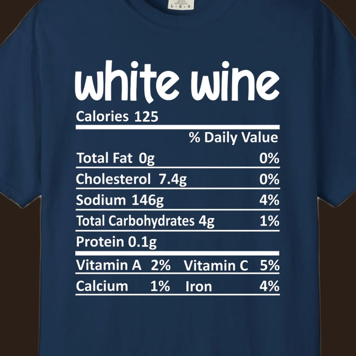 White wine nutritional facts label design.