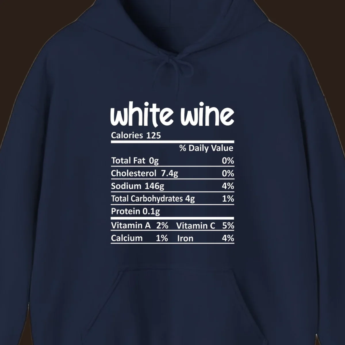 White wine nutritional facts label design.