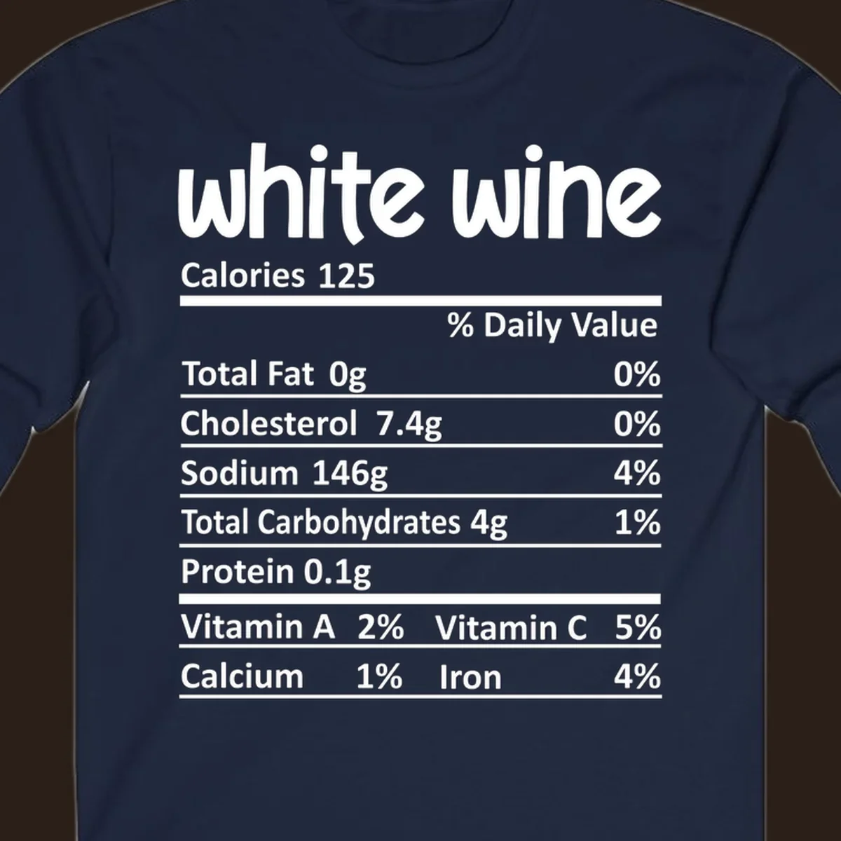 White wine nutritional facts label design.