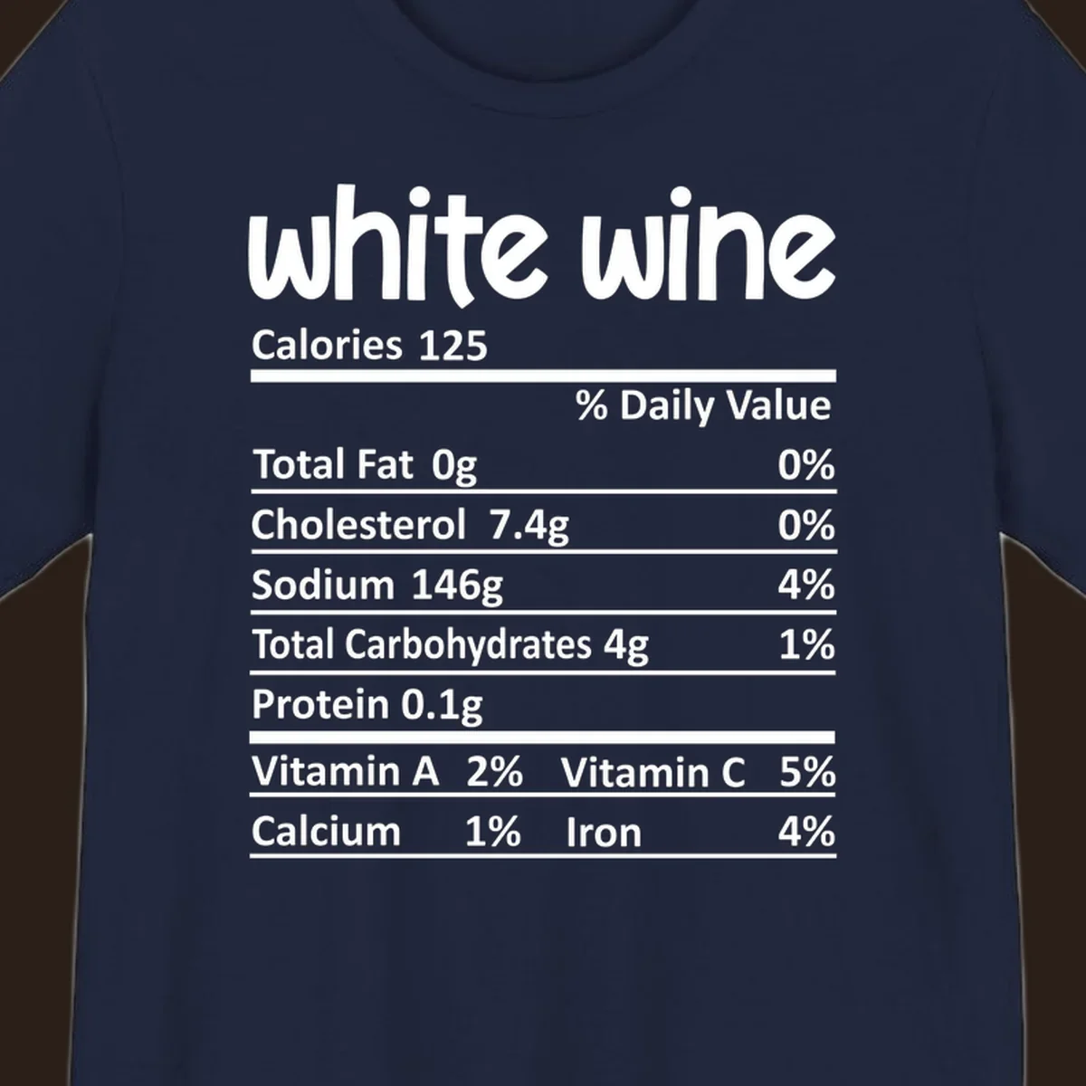White wine nutritional facts label design.