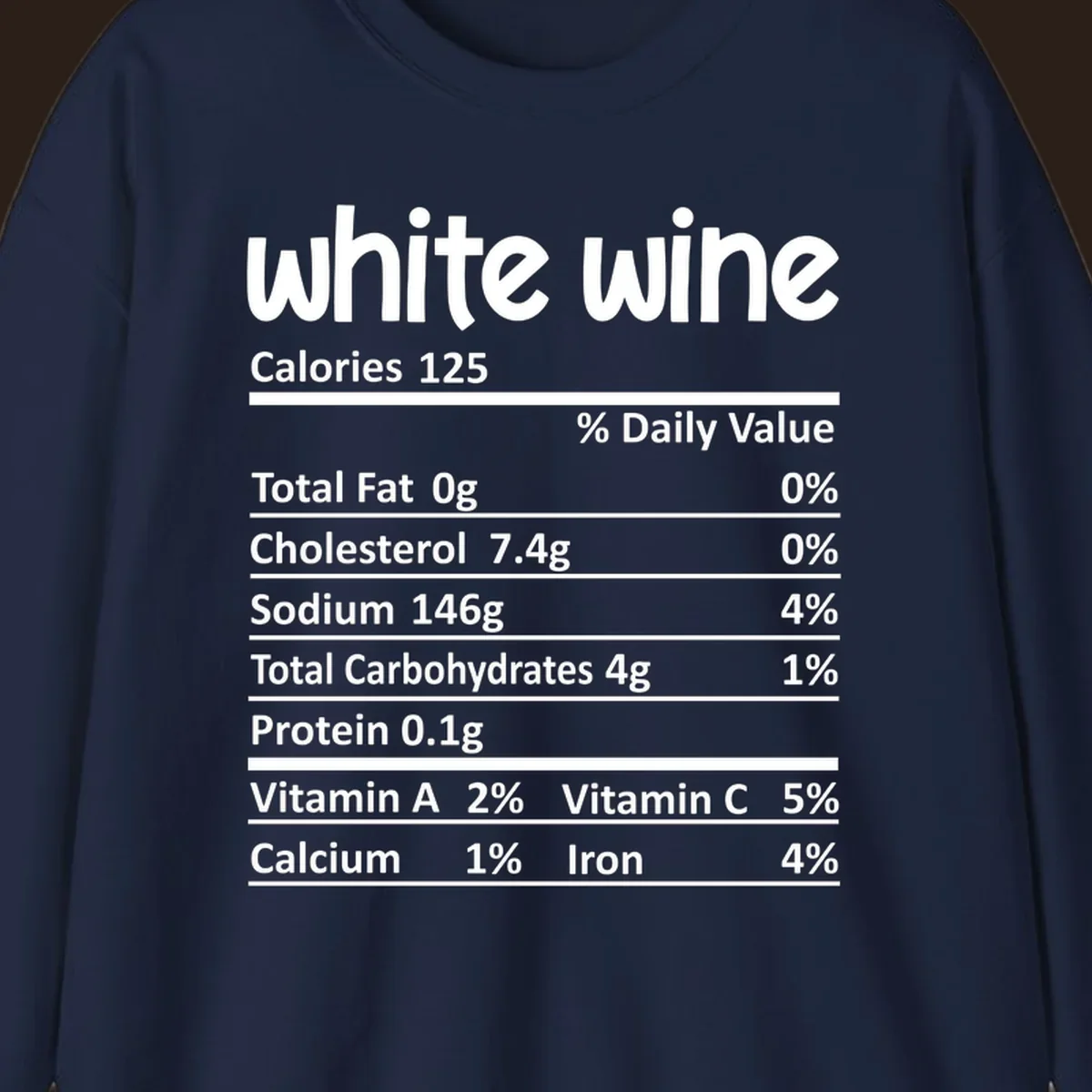 White wine nutritional facts label design.