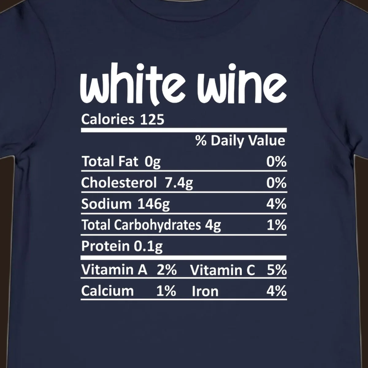 White wine nutritional facts label design.