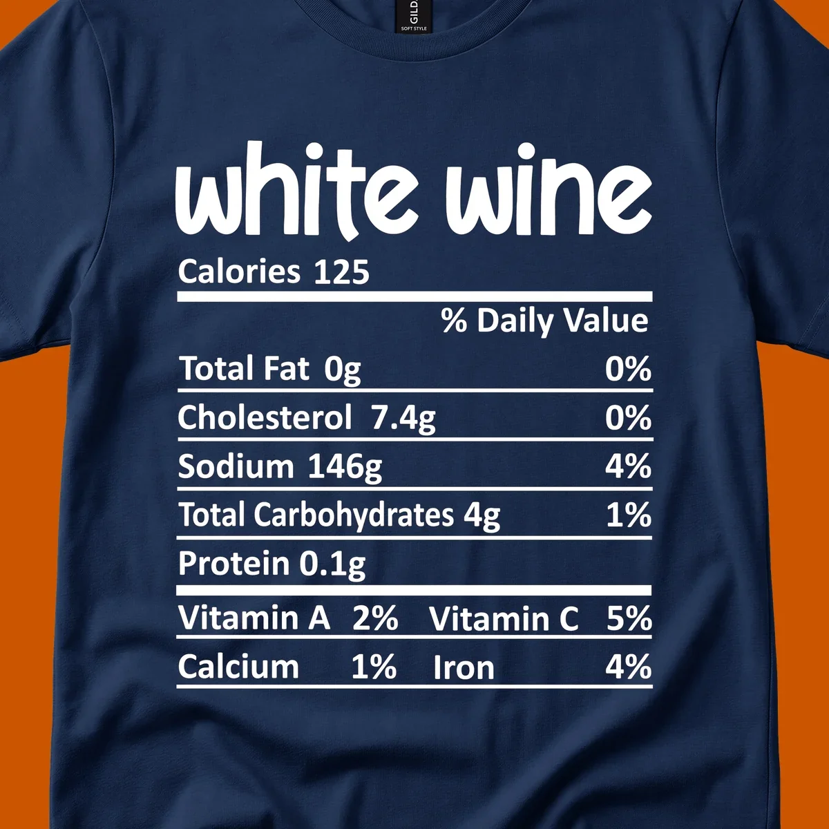 White wine nutritional facts label design.