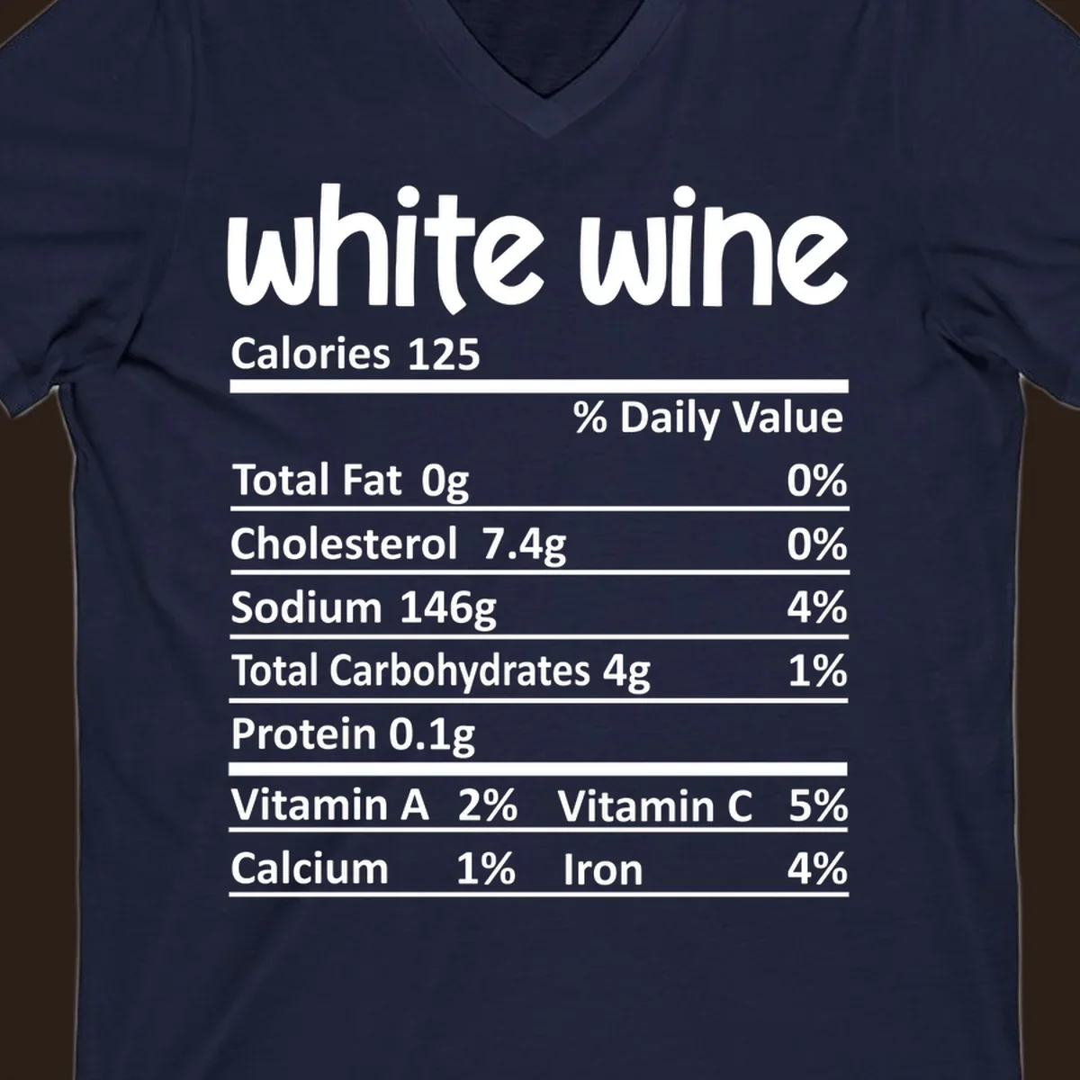 White wine nutritional facts label design.