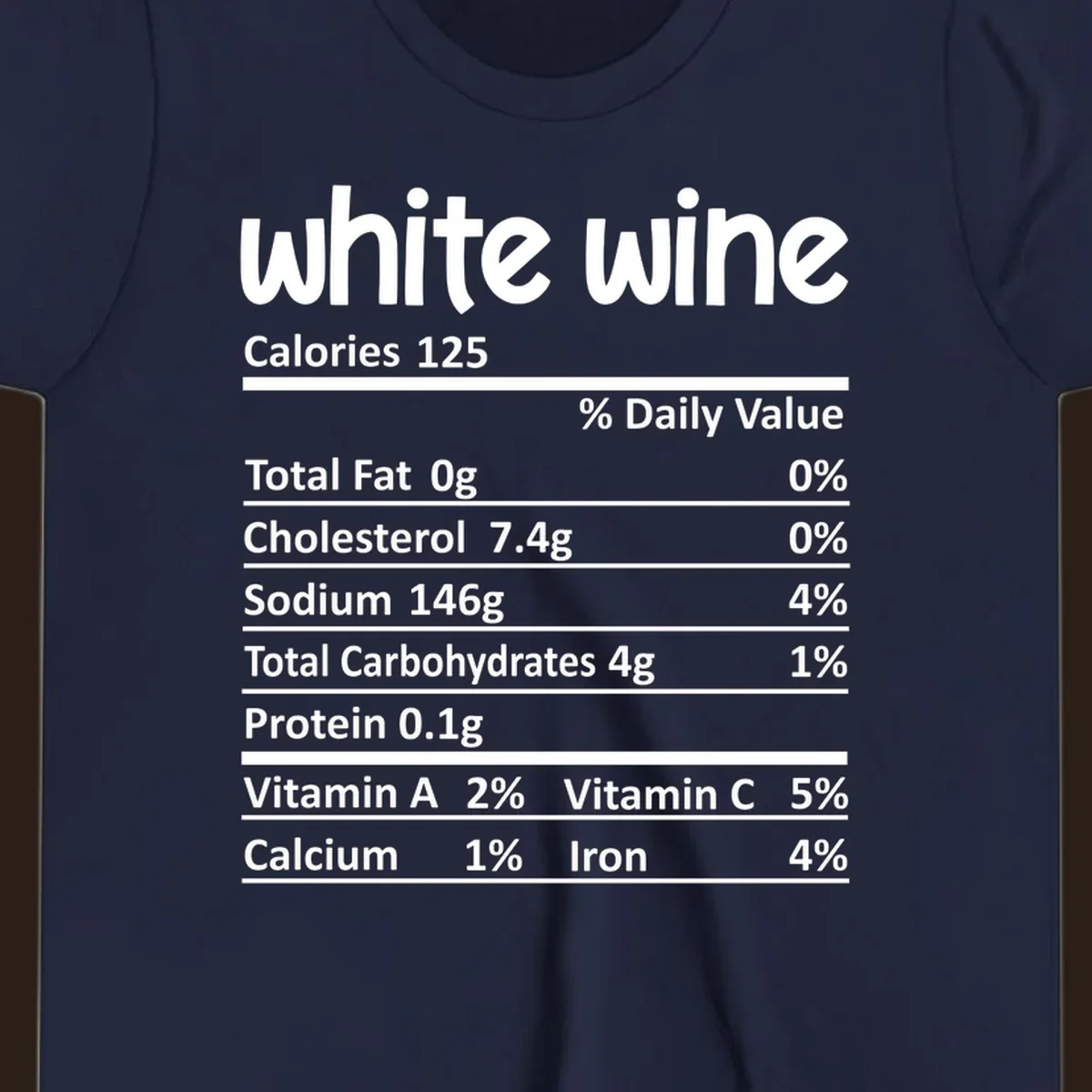 White wine nutritional facts label design.