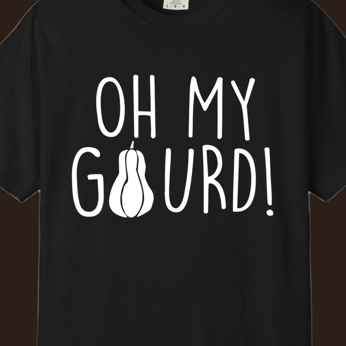 Oh my gourd pun design with text and gourd illustration