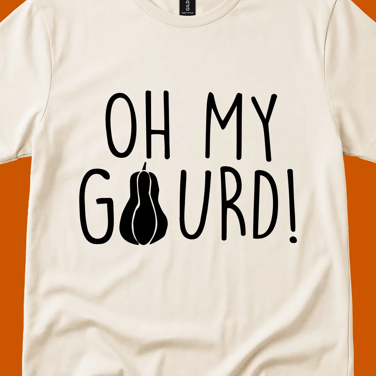 Oh my gourd pun design with text and gourd illustration
