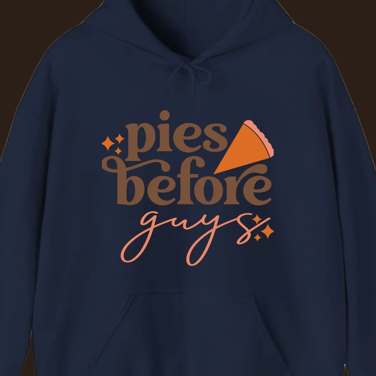 Pies before guys text with pumpkin pie slice and sparkles.