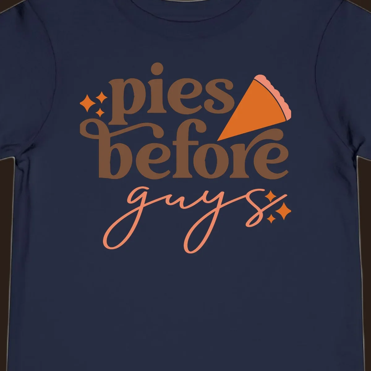Pies before guys text with pumpkin pie slice and sparkles.