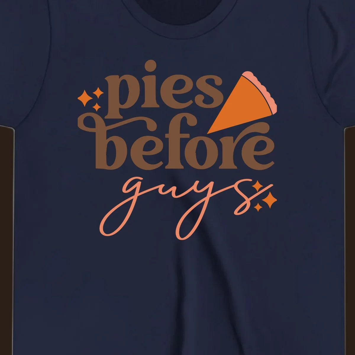 Pies before guys text with pumpkin pie slice and sparkles.