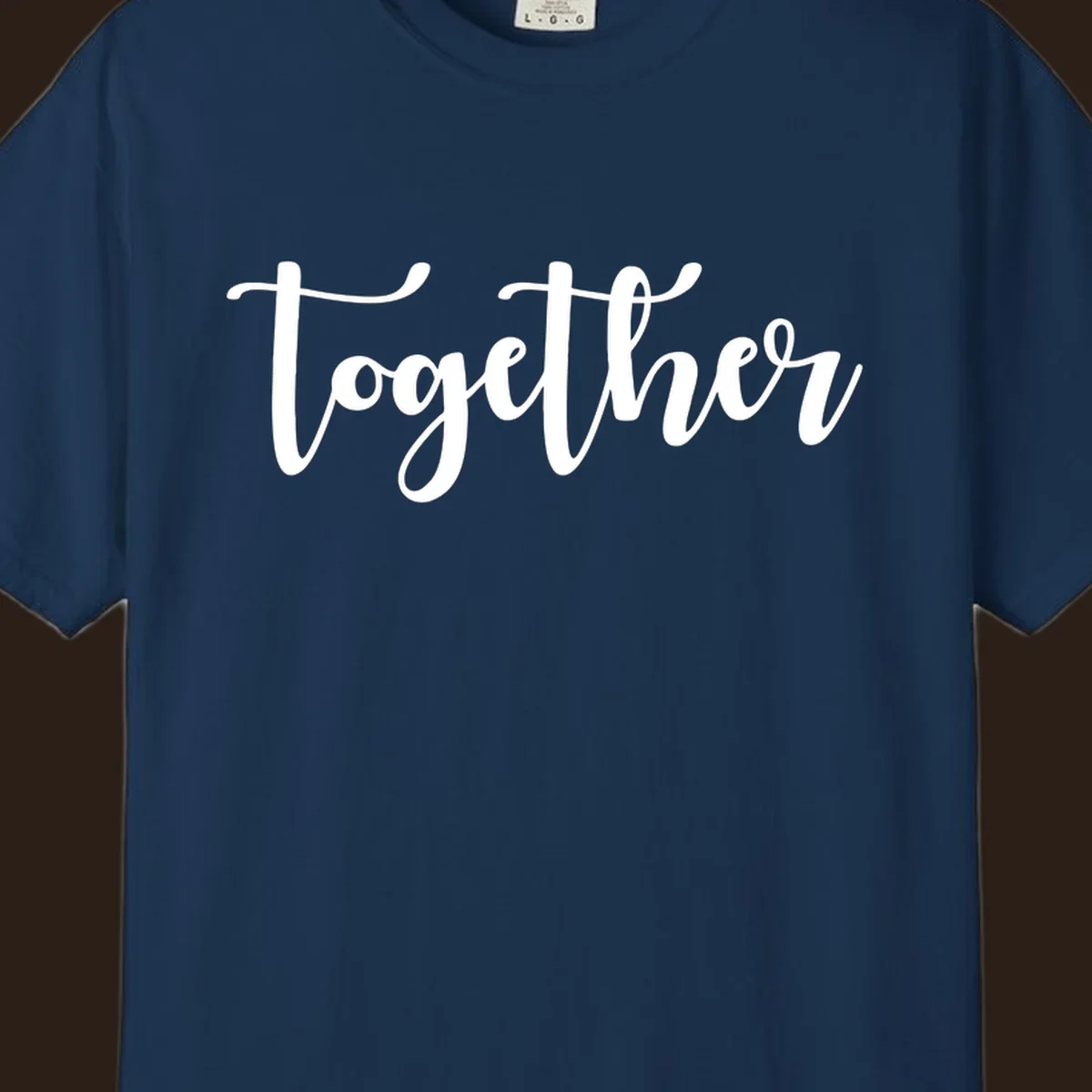 White script text 'Together' on black background, for family gatherings.