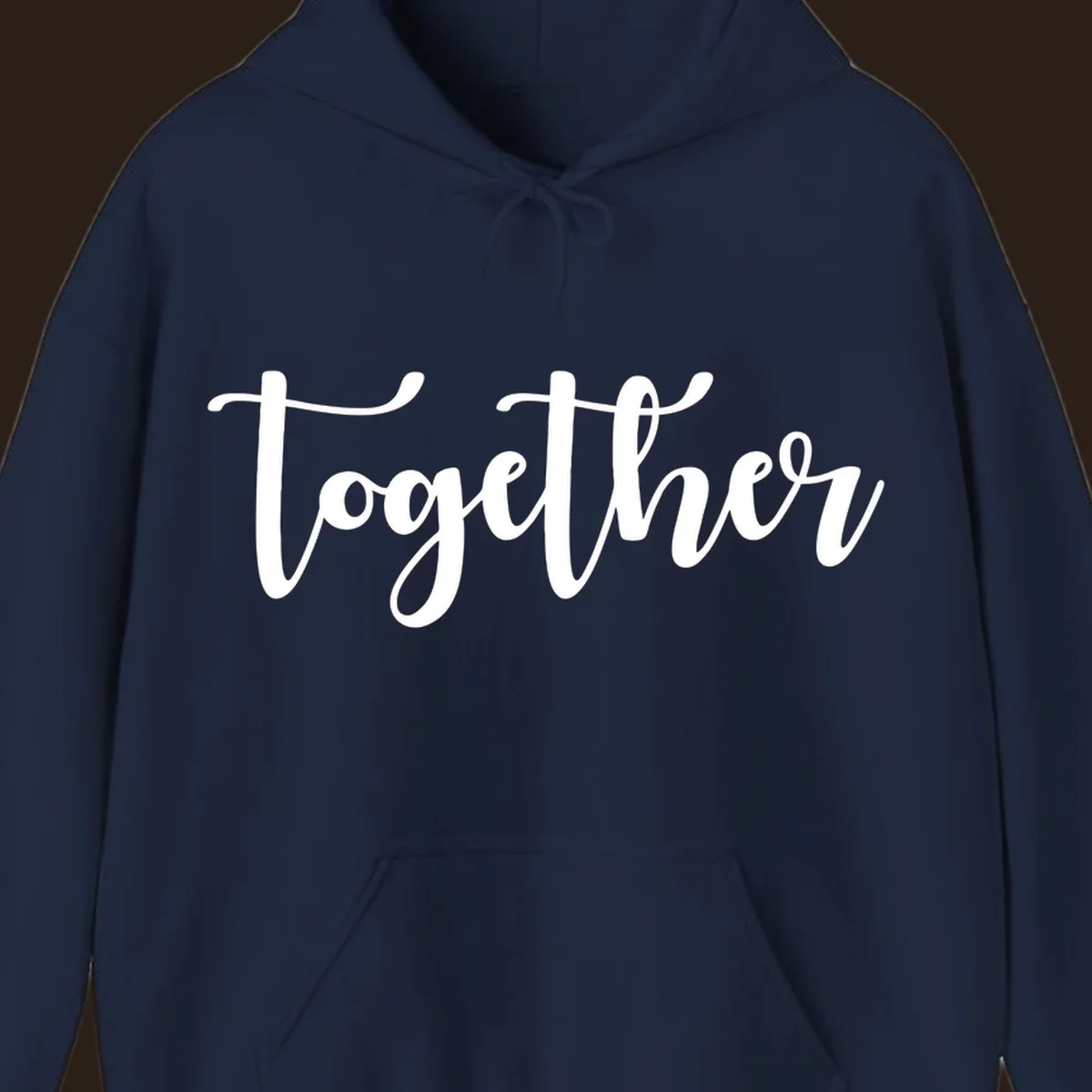 White script text 'Together' on black background, for family gatherings.